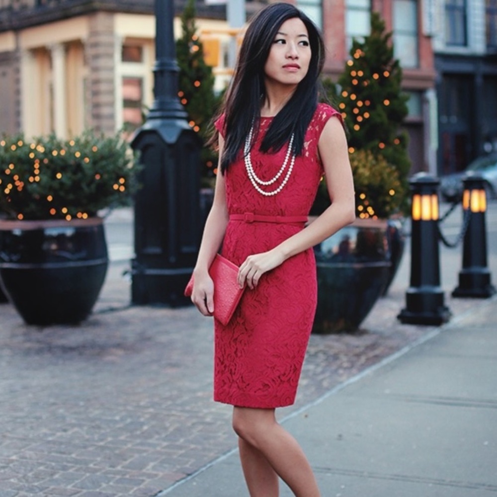 Banana Republic Red Lace Dress